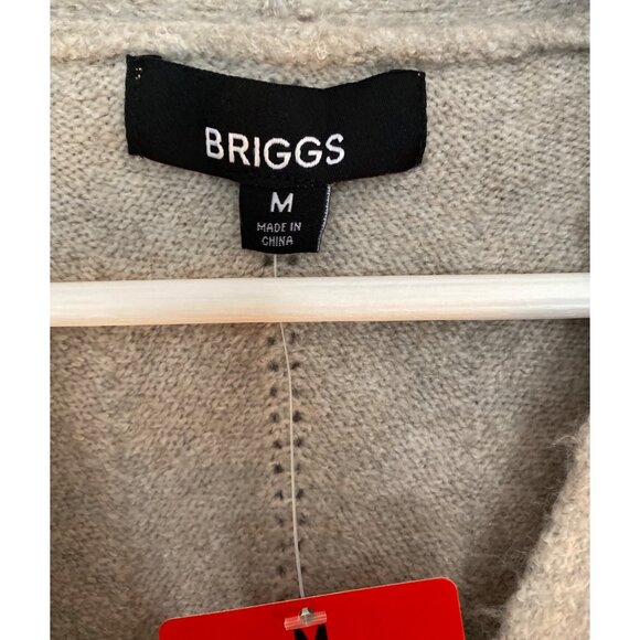 Briggs Beige Button-Up Cardigan Sweater M Women Soft Ribbed Fabric Brown Buttons - Picture 7 of 11